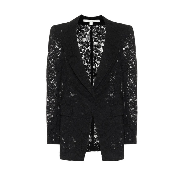 VERONICA BEARD Long and Lean Cotton Corded Lace Jacket Black Sz 2 - Picture 9 of 9